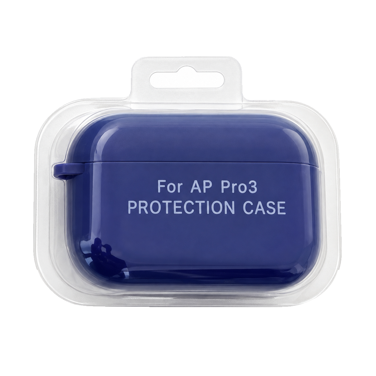 Case protector azul en su empaque, de regalo